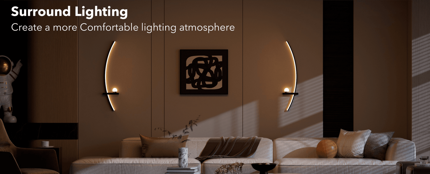 Modern Minimalist LED Arc Wall Sconces with Adjustable Brightness (2-Pack) - Le Joyau Store - adjustable,arc,elegant,LED,remote -
