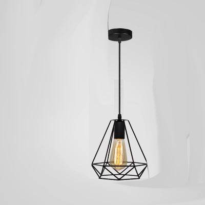 Vintage Industrial Wrought Iron Cage Chandelier Rustic LED Ceiling Light - Le Joyau Store - elegant,iron,LED,lighting,vintage - A / Without light source