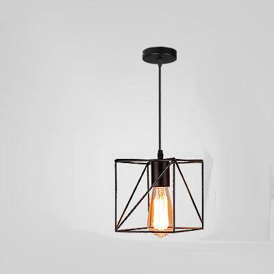 Vintage Industrial Wrought Iron Cage Chandelier Rustic LED Ceiling Light - Le Joyau Store - elegant,iron,LED,lighting,vintage - A / Without light source