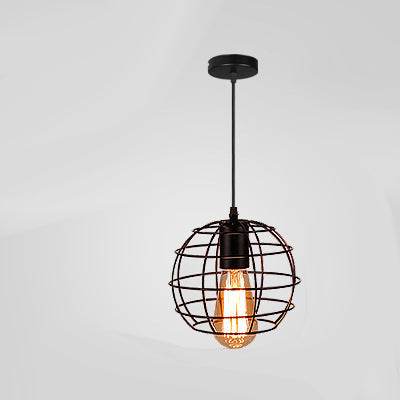 Vintage Industrial Wrought Iron Cage Chandelier Rustic LED Ceiling Light - Le Joyau Store - elegant,iron,LED,lighting,vintage - A / Without light source