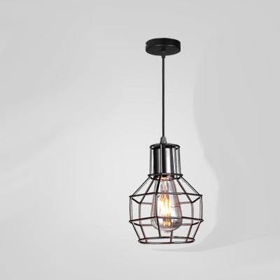 Vintage Industrial Wrought Iron Cage Chandelier Rustic LED Ceiling Light - Le Joyau Store - elegant,iron,LED,lighting,vintage - A / Without light source
