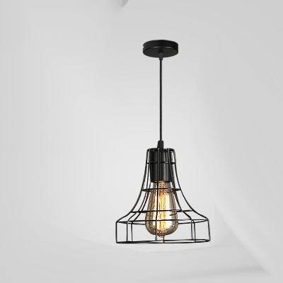 Vintage Industrial Wrought Iron Cage Chandelier Rustic LED Ceiling Light - Le Joyau Store - elegant,iron,LED,lighting,vintage - A / Without light source
