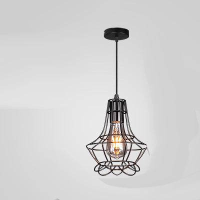 Vintage Industrial Wrought Iron Cage Chandelier Rustic LED Ceiling Light - Le Joyau Store - elegant,iron,LED,lighting,vintage - A / Without light source