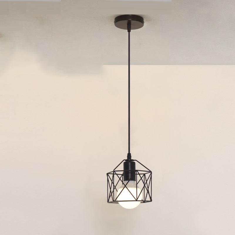 Vintage Industrial Wrought Iron Cage Chandelier Rustic LED Ceiling Light - Le Joyau Store - elegant,iron,LED,lighting,vintage - A / Without light source