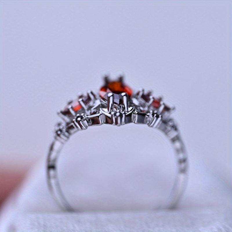 Gothic Marquise Red Garnet Vintage Witches Silver Horse Eye Women's Ring - Le Joyau Store - copper,elegant,fashion,red - 6