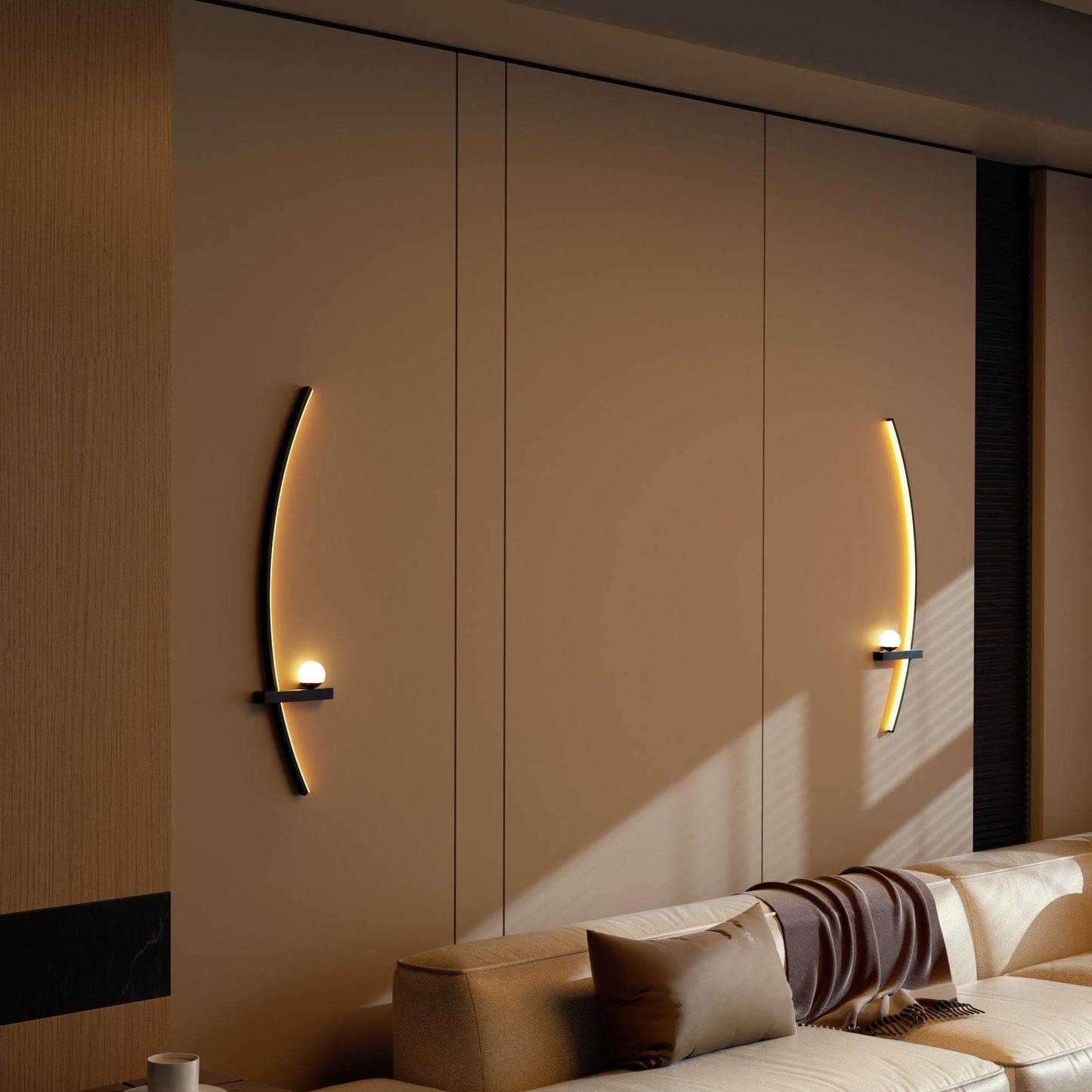 Modern Minimalist LED Arc Wall Sconces with Adjustable Brightness (2-Pack) - Le Joyau Store - adjustable,arc,elegant,LED,remote -