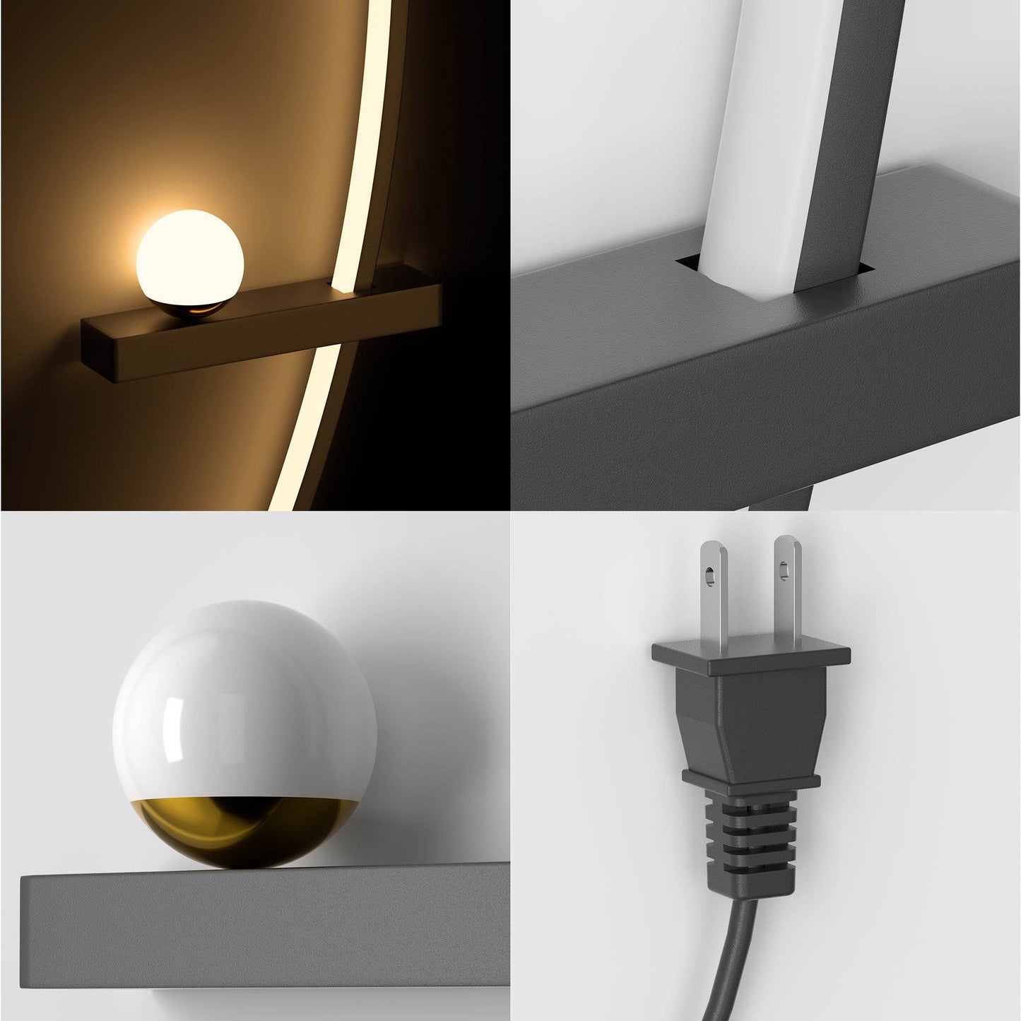 Modern Minimalist LED Arc Wall Sconces with Adjustable Brightness (2-Pack) - Le Joyau Store - adjustable,arc,elegant,LED,remote -