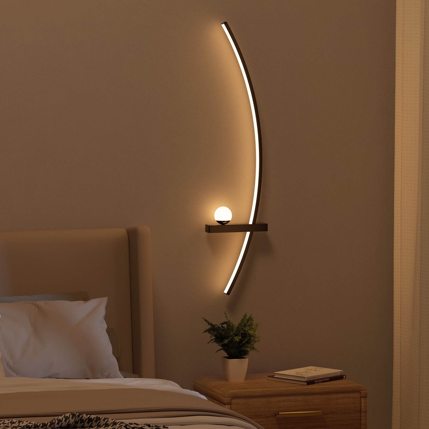Modern Minimalist LED Arc Wall Sconces with Adjustable Brightness (2-Pack) - Le Joyau Store - adjustable,arc,elegant,LED,remote -