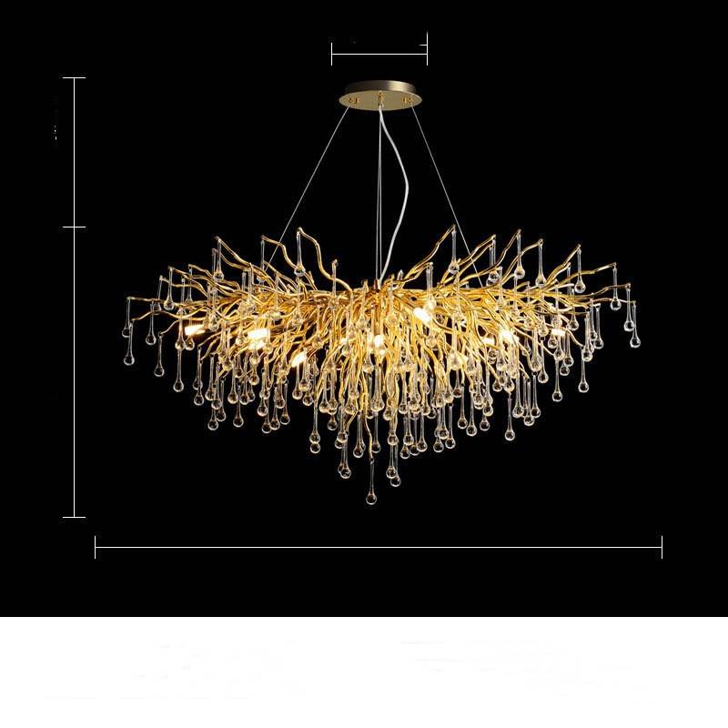 Fantasy Water Drop Tree Branches Crystal Chandelier Lighting - Le Joyau Store - Adjustable,Crystal,Elegant,LED,Modern - 40C / No light source