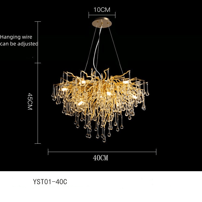 Fantasy Water Drop Tree Branches Crystal Chandelier Lighting - Le Joyau Store - Adjustable,Crystal,Elegant,LED,Modern - 40C / No light source