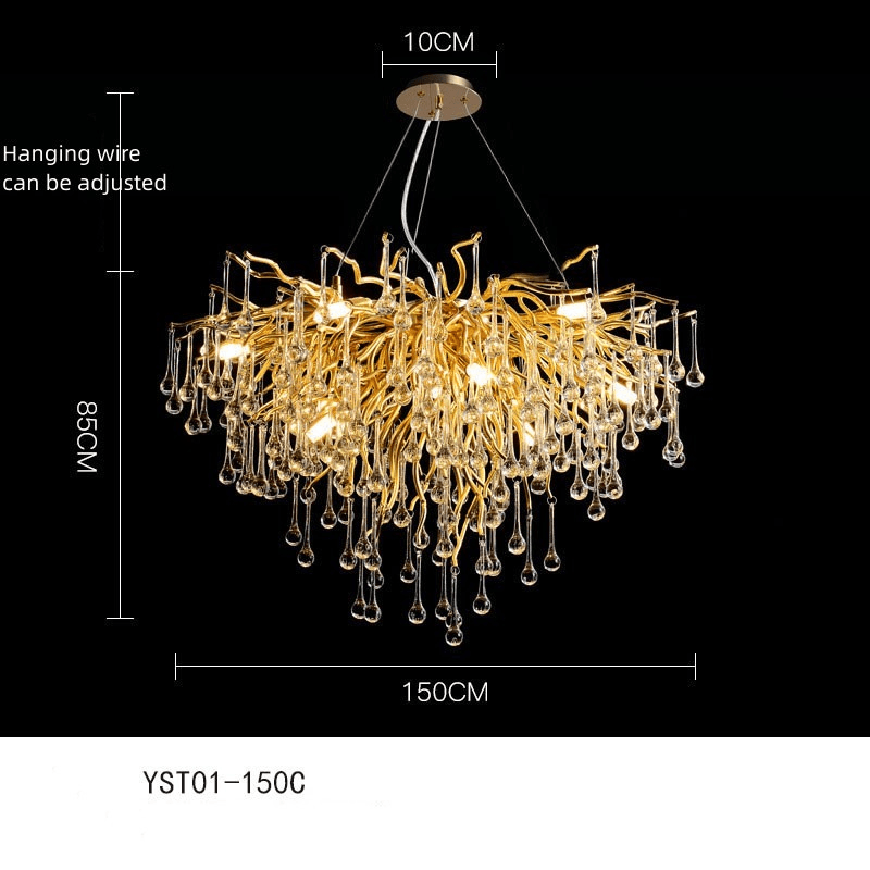 Fantasy Water Drop Tree Branches Crystal Chandelier Lighting - Le Joyau Store - Adjustable,Crystal,Elegant,LED,Modern - 40C / No light source