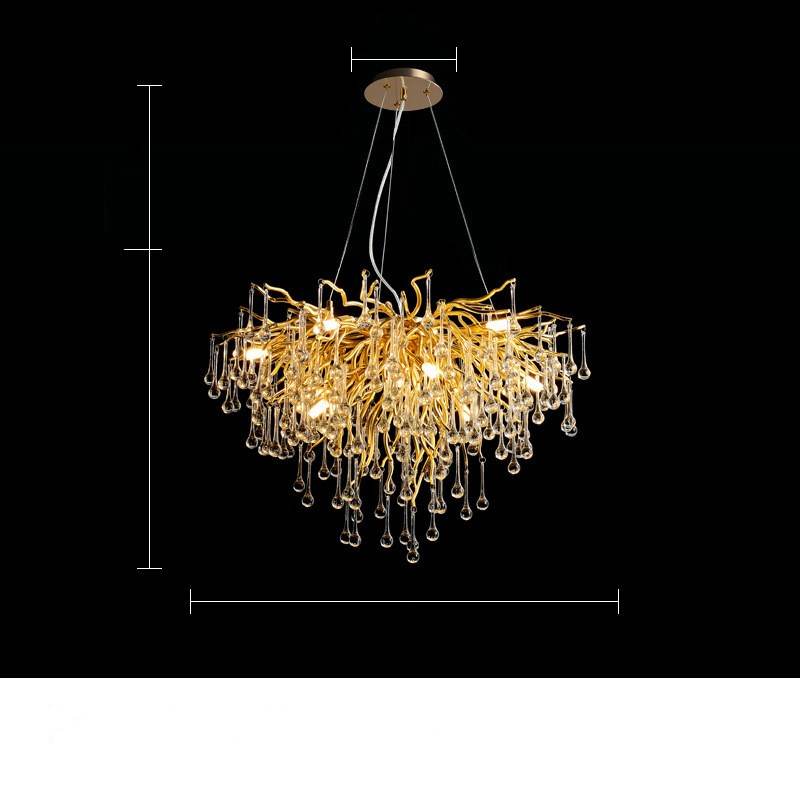 Fantasy Water Drop Tree Branches Crystal Chandelier Lighting - Le Joyau Store - Adjustable,Crystal,Elegant,LED,Modern - 40C / No light source
