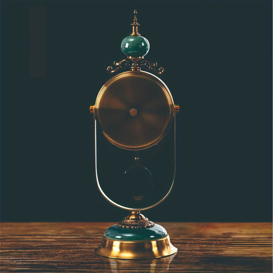 Antique Cracked & Gold European Style Table Clock with Vintage or Shell Dial & Pendulum - Le Joyau Store - Analog,Luxury,Metal,Retro - Vintage Grandfather Clock