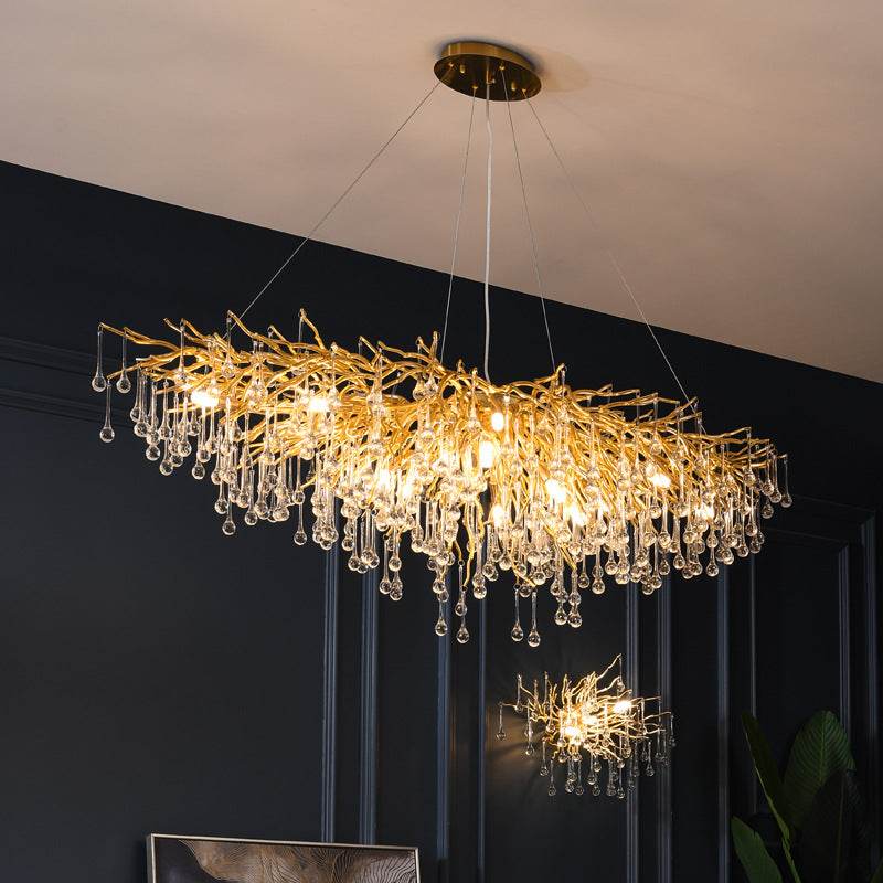 Fantasy Water Drop Tree Branches Crystal Chandelier Lighting - Le Joyau Store - Adjustable,Crystal,Elegant,LED,Modern - 40C / No light source