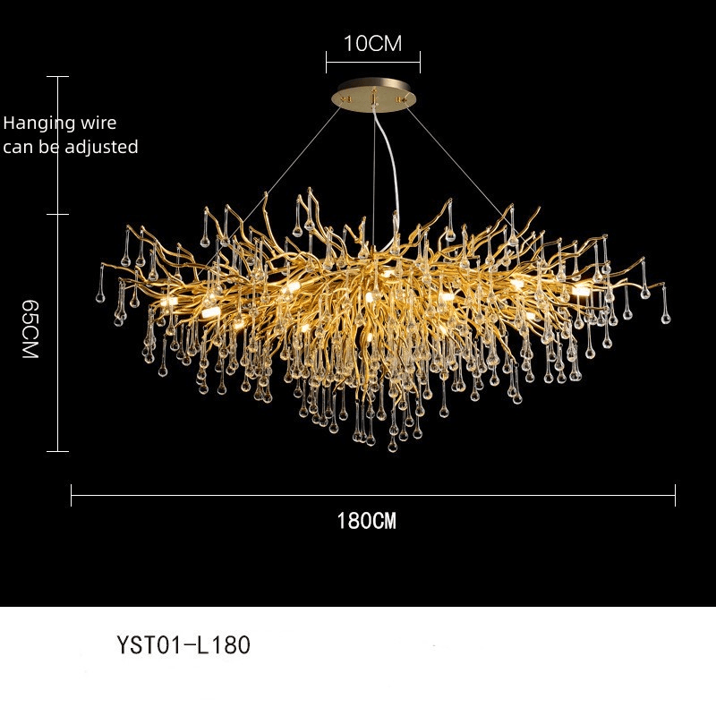 Fantasy Water Drop Tree Branches Crystal Chandelier Lighting - Le Joyau Store - Adjustable,Crystal,Elegant,LED,Modern - 40C / No light source