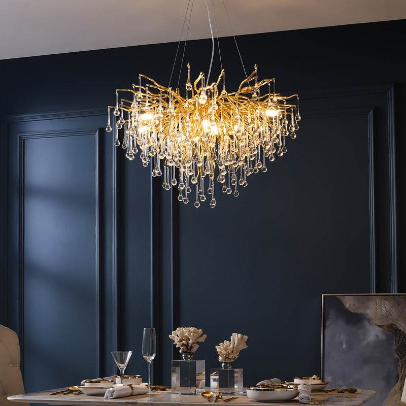 Fantasy Water Drop Tree Branches Crystal Chandelier Lighting - Le Joyau Store - Adjustable,Crystal,Elegant,LED,Modern - 40C / No light source