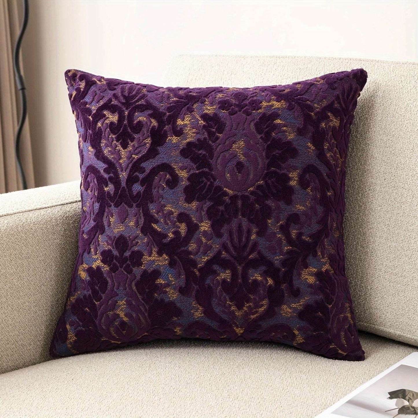 Luxury Velvet French Jacquard Embroidered Vintage Sofa Cushion Cover - Le Joyau Store - floral,gothic,nordic,velvet,vintage - Beige