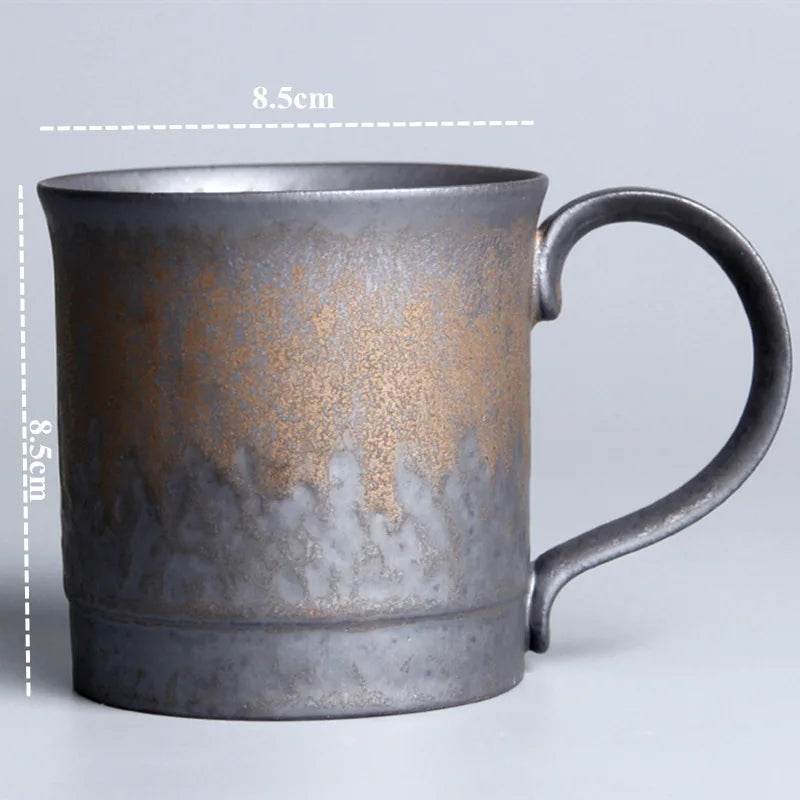 Vintage Gray Steel Terracotta Ceramic Stoneware Coffee Cup - Le Joyau Store - coffee,handmade,Japanese,mug,stoneware,vintage - A