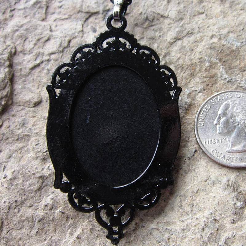 Gothic Black & White Monochrome Rose Women's Victorian Cameo Necklace - Le Joyau Store - Cameo,Choker,Gothic,Rose,Witch - Black Rose