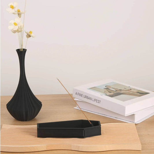 Gothic Black Coffin 3D Shaped Wooden Incense Burner Decor - Le Joyau Store - 3D print,black,gothic,halloween,incense -