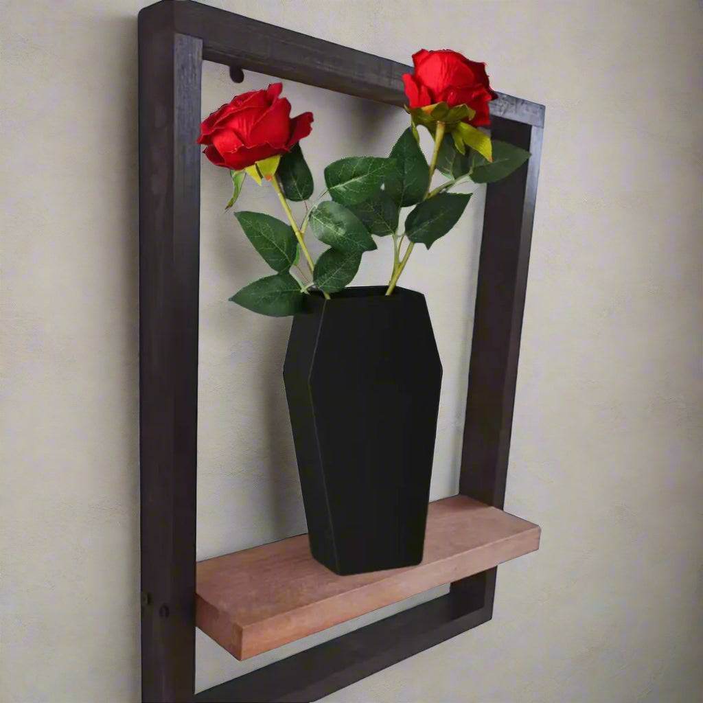 Black Gothic Minimalist Wooden Decorative Coffin Flower Vase - Le Joyau Store - 3D print,black,coffin,dried flowers,minimal -