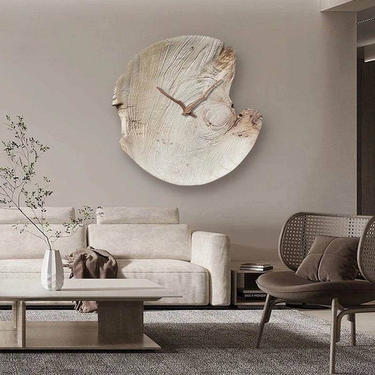 Rustic Wood Grain LED Wall Clock Light Vintage Nordic Decor - Le Joyau Store - decor,LED light,modern,wall lamp,wood grain - Dia 30cm / A / NON dimm warm light