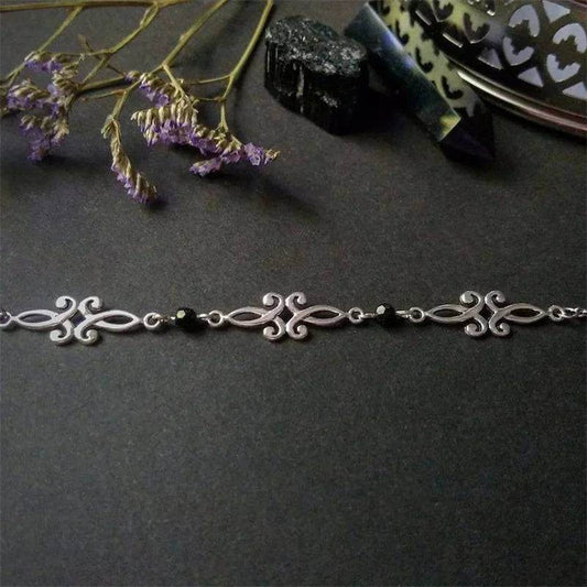 Vintage Victorian Antique Silver Gothic Link Chain Choker Necklace - Le Joyau Store - Fashion,Retro,Silver,Stainless,Women - Rhodium Plated