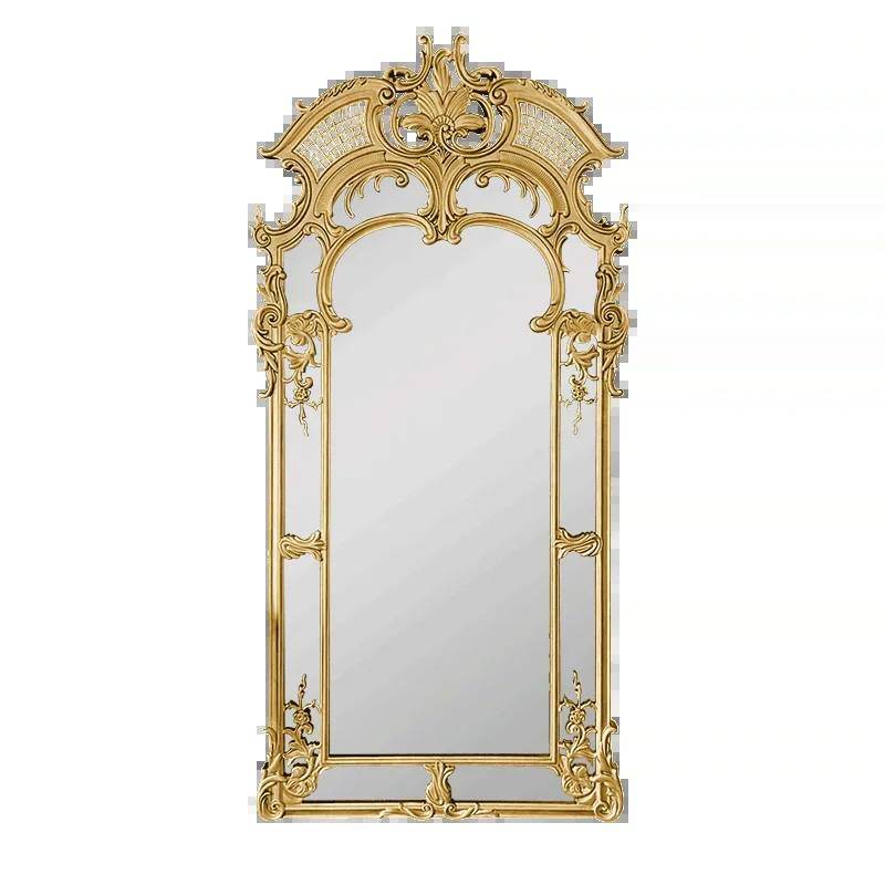 Gothic Baroque Gilded European Style Embossed Large Full Body Standing Mirror - Le Joyau Store - Aesthetic,Floor Mirror,Full Body,Gold Mirror,Gothic Style - 90x195cm black