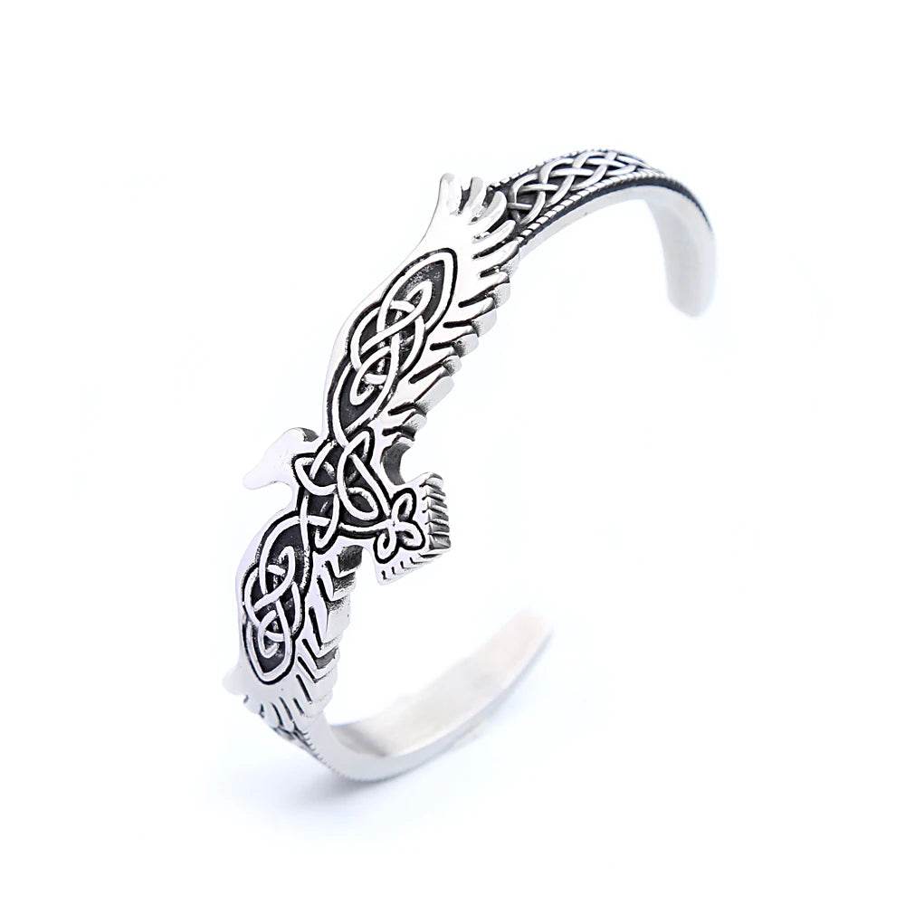 Vintage Viking Men's Eagle Celtic Knot Cuff Bracelet - Le Joyau Store - adjustable,Celtic,fashion,stainless,vintage -