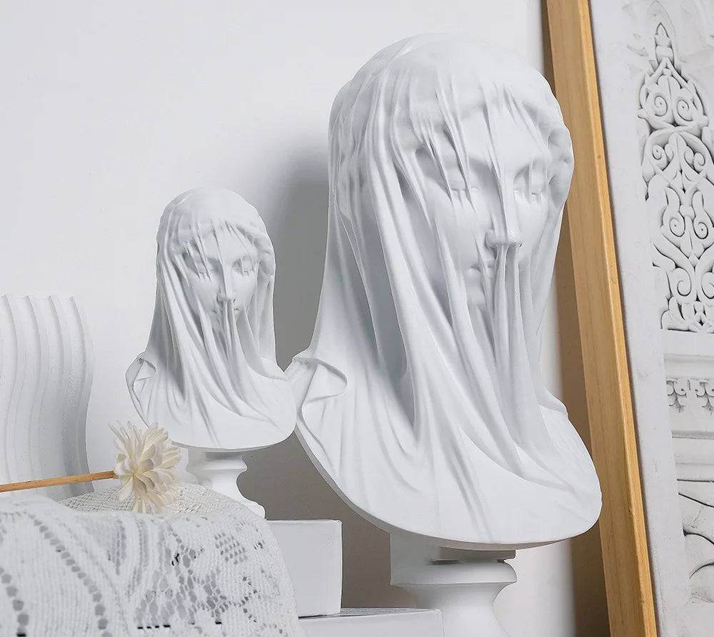 Veiled Lady Greek Goddess Bust Mythology Resin Sculpture Classical Art Statue - Le Joyau Store - Bust,Decor,Gift,Greek,Resin - Small