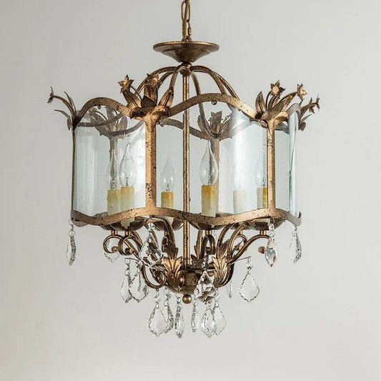 Baroque Crystal LED Chandelier Vintage Brass European Candle Ceiling Light - Le Joyau Store - Crystal,French,Retro - 3 Heads / Warm Light