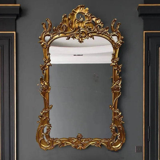 Vintage Gold Baroque Full-Length Wall Mirror with Antique Embossed Royal French Style Frame - Le Joyau Store - bedroom,designer,full body,gold frame,oversize - 100cm x 180cm