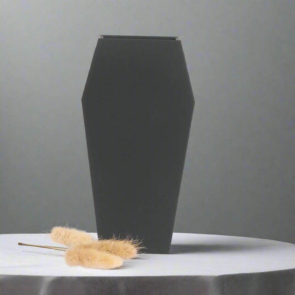 Black Gothic Minimalist Wooden Decorative Coffin Flower Vase - Le Joyau Store - 3D print,black,coffin,dried flowers,minimal -