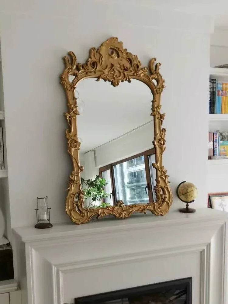 Vintage Gold Baroque Full-Length Wall Mirror with Antique Embossed Royal French Style Frame - Le Joyau Store - bedroom,designer,full body,gold frame,oversize - 100cm x 180cm