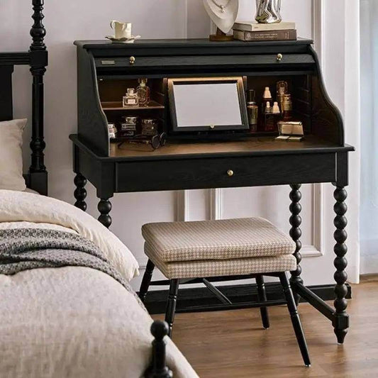 Luxury Black Gothic Nordic Dresser with Mirror Vintage Vanity Study Bureau - Le Joyau Store - black,dresser,makeup,modern,wood - 0.7m Dresser Cabinet