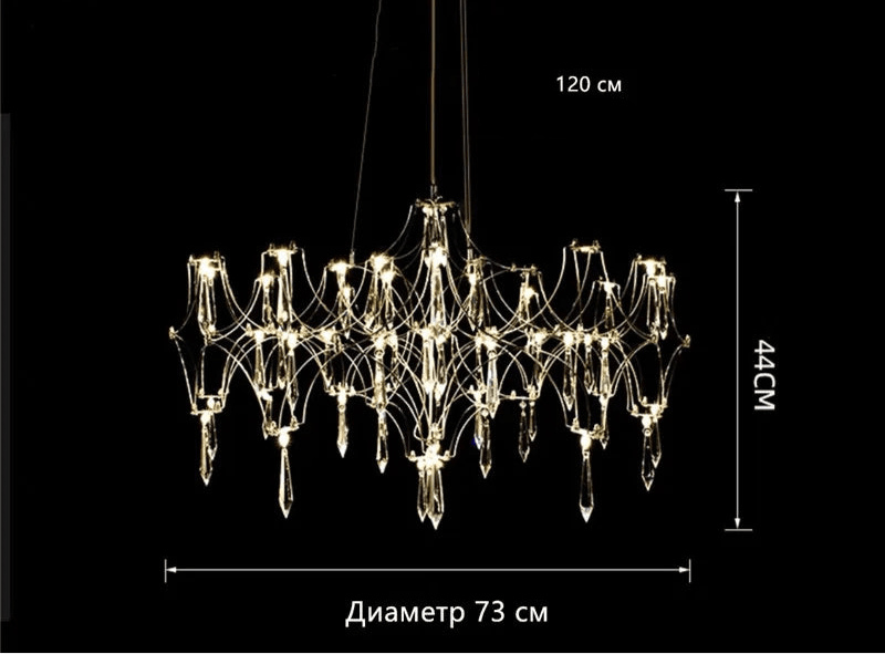 Luxury Crystal Spiderweb Raindrop Chandelier Adjustable Starlight Pendant Light - Le Joyau Store - adjustable,crystal,elegant,luxury,modern - Gold / 105cm / 3 colors light