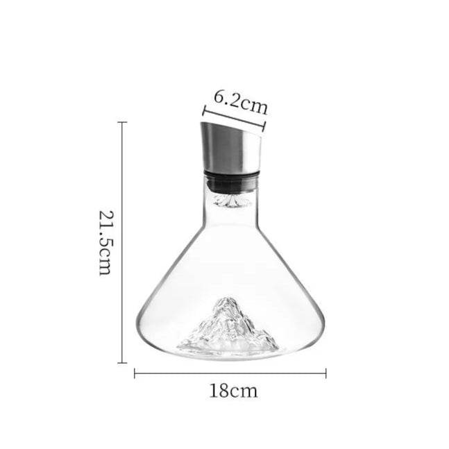 Elegant Glass Iceberg Mountain Whisky & Wine Dining Table Decanter - Le Joyau Store - crystal,lead-free,pourer,thickened,whisky - Transparent (1500ml)