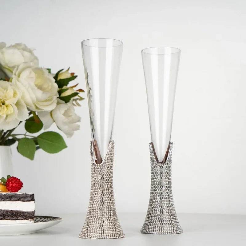 Luxury Rhinestone Crystal Champagne Glass Wine & Martini Flute - Le Joyau Store - 25cm,crystal,diamond,luxury,stainless - Gold Diamond