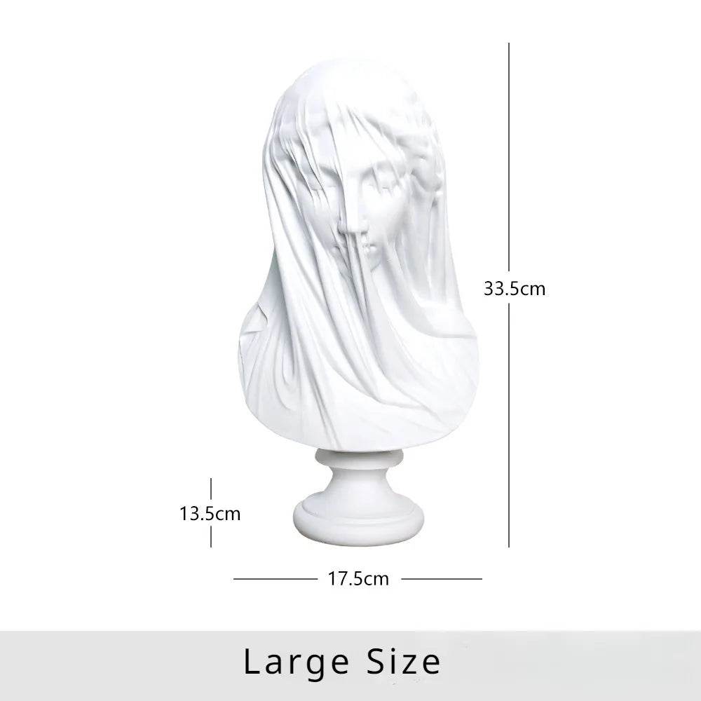 Veiled Lady Greek Goddess Bust Mythology Resin Sculpture Classical Art Statue - Le Joyau Store - Bust,Decor,Gift,Greek,Resin - Small