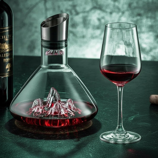 Elegant Glass Iceberg Mountain Whisky & Wine Dining Table Decanter - Le Joyau Store - crystal,lead-free,pourer,thickened,whisky - Transparent (1500ml)