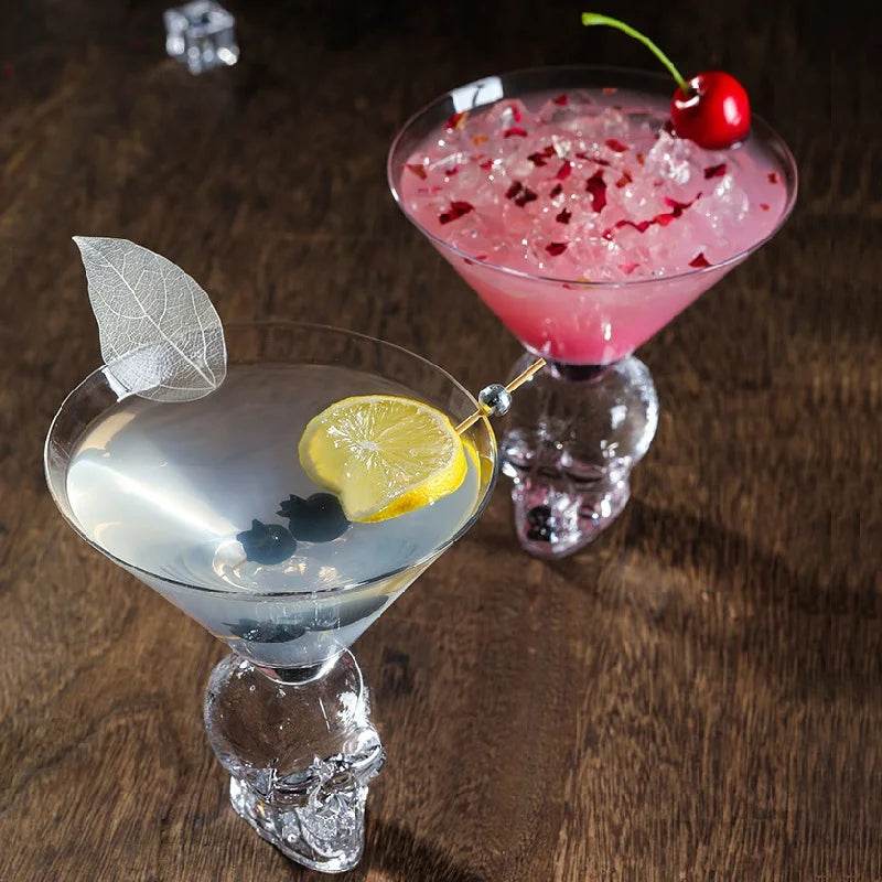 Crystal Skull Martini Glass Gothic Barware Goblet - Le Joyau Store - cocktail,crystal,premium,skull -