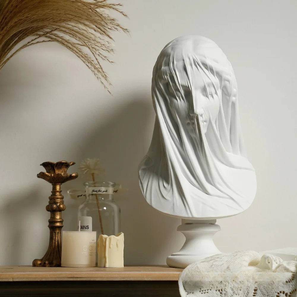 Veiled Lady Greek Goddess Bust Mythology Resin Sculpture Classical Art Statue - Le Joyau Store - Bust,Decor,Gift,Greek,Resin - Small