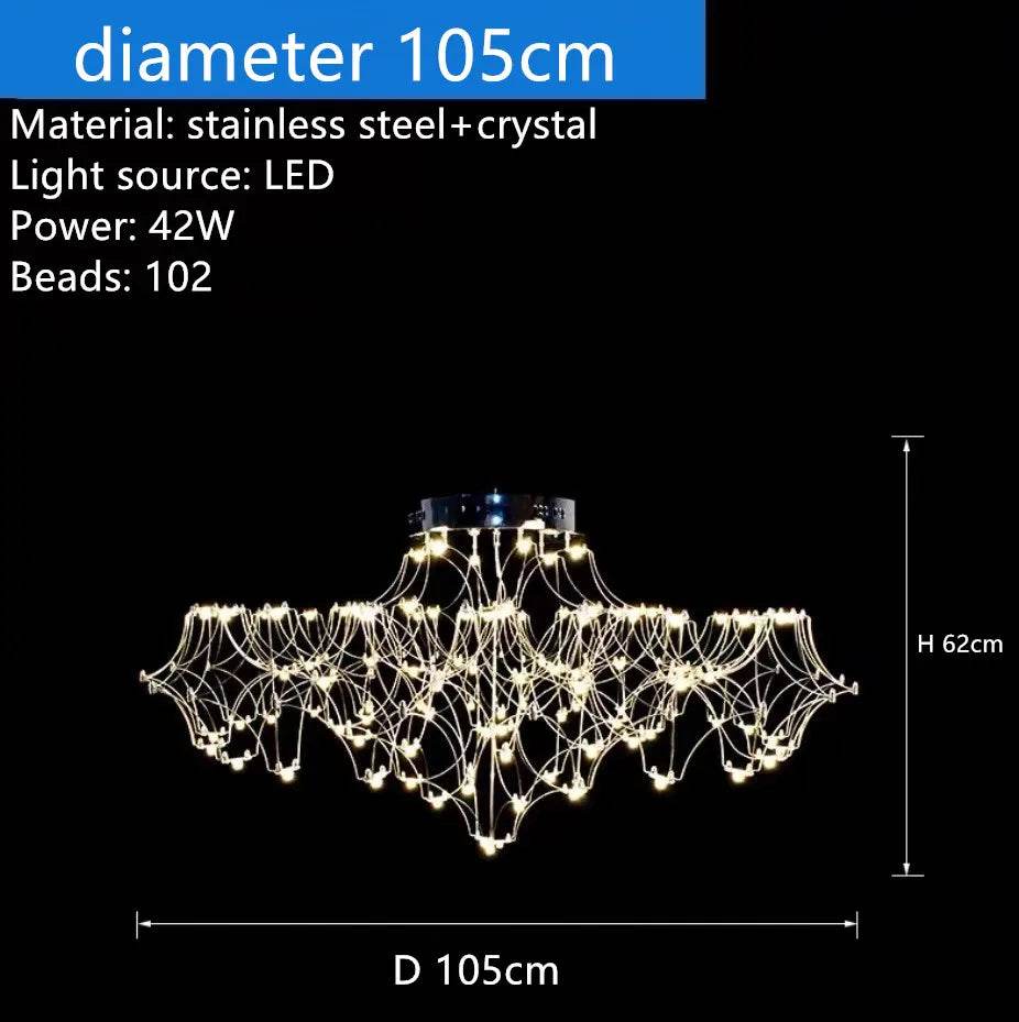 Luxury Crystal Spiderweb Raindrop Chandelier Adjustable Starlight Pendant Light - Le Joyau Store - adjustable,crystal,elegant,luxury,modern - Gold / 105cm / 3 colors light