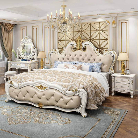 Luxury Vintage European King Size Castle Royal Bed - Le Joyau Store - European,King Size,Luxury - Box Frame Structure / 1.8m Bed with No Mattress