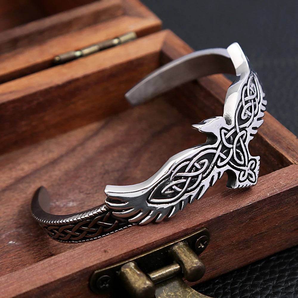 Vintage Viking Men's Eagle Celtic Knot Cuff Bracelet - Le Joyau Store - adjustable,Celtic,fashion,stainless,vintage -
