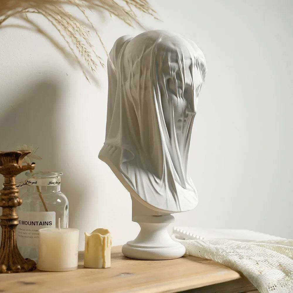 Veiled Lady Greek Goddess Bust Mythology Resin Sculpture Classical Art Statue - Le Joyau Store - Bust,Decor,Gift,Greek,Resin - Small