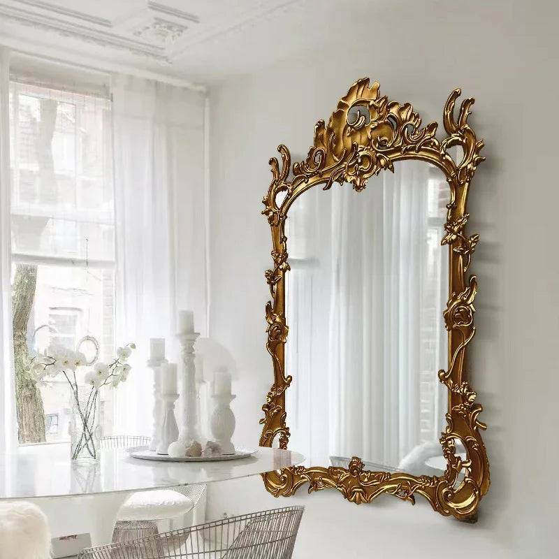 Vintage Gold Baroque Full-Length Wall Mirror with Antique Embossed Royal French Style Frame - Le Joyau Store - bedroom,designer,full body,gold frame,oversize - 100cm x 180cm