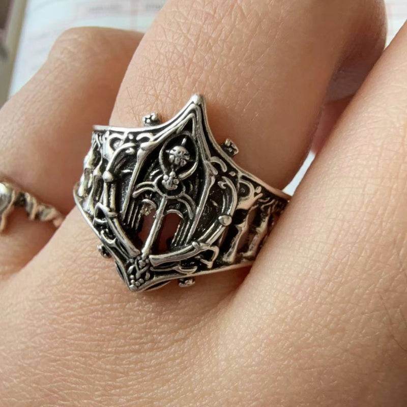 Gothic Cathedral Vintage Castle Window Unisex Silver Ring - Le Joyau Store - Castle,Gothic,men,Retro,women - 8