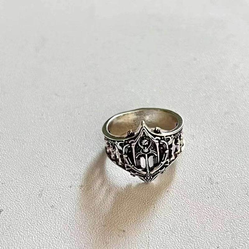 Gothic Cathedral Vintage Castle Window Unisex Silver Ring - Le Joyau Store - Castle,Gothic,men,Retro,women - 8