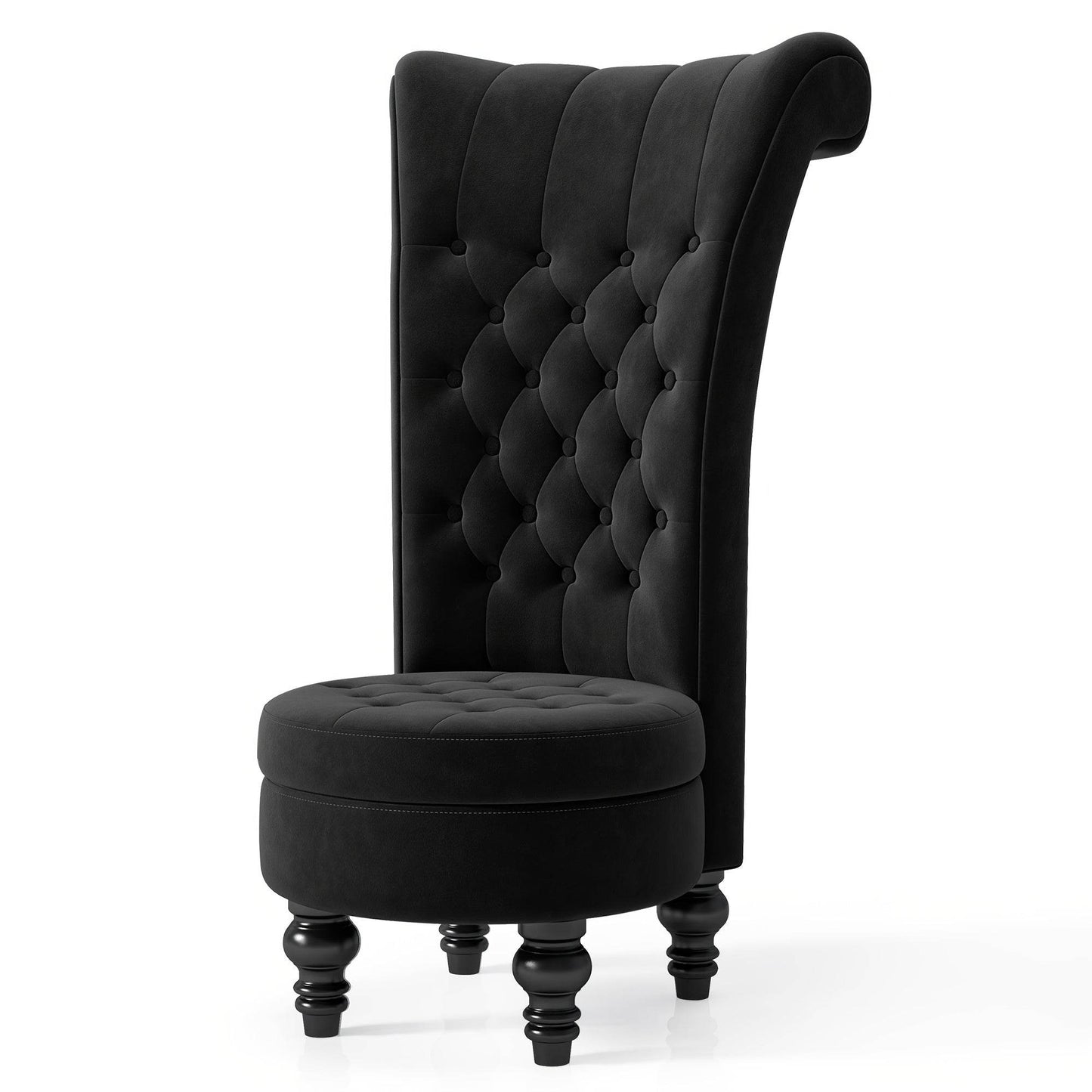 Gothic Royal High Back Velvet Baroque Vintage Button-Tufted Chair - Le Joyau Store - Black,Elegant,Memory Foam,Tufted,Velvet - Red